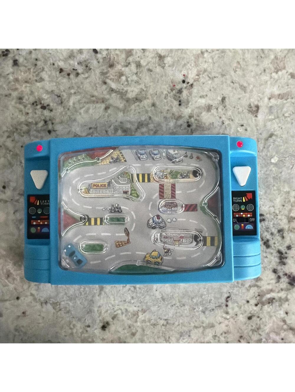 VINTAGE HTF 1990s Soma U Drive Stock Car BLUE handheld electronic game WORKING